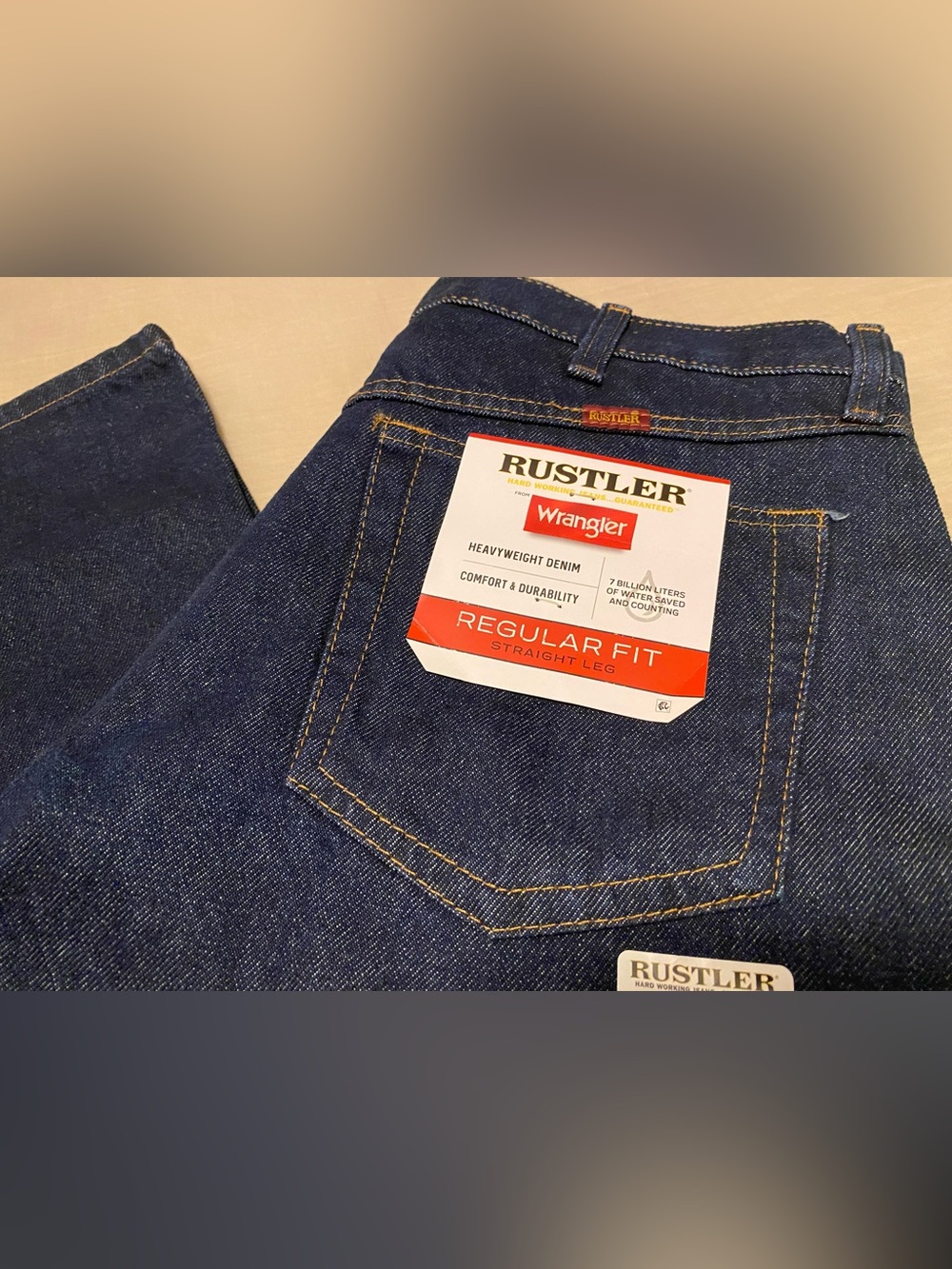 Wrangler Rustler Men's Regular Fit Straight Leg Heavyweight Denim Jeans 34x29NWT - Picture 2 of 4